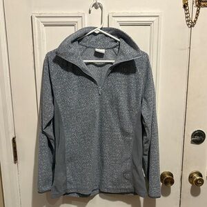 Columbia Blue-Gray Chevron Columbia Quarter Zip Fleece